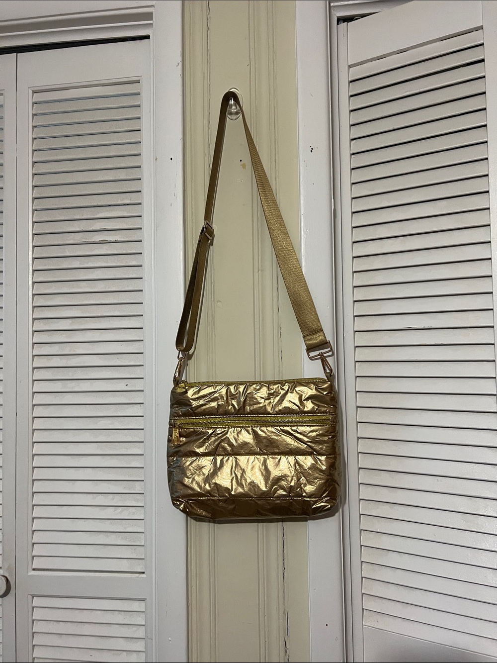 Hl Love Travel Metallic Gold Cosmetic Pouch